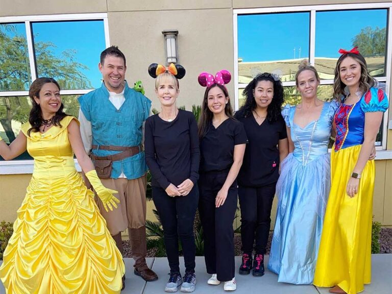 sorenson pediatric dentistry team in halloween costume 2021